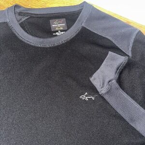 Greg Norman For Tasso Elba long sleeve thermal black & gray shirt - SIZE XL